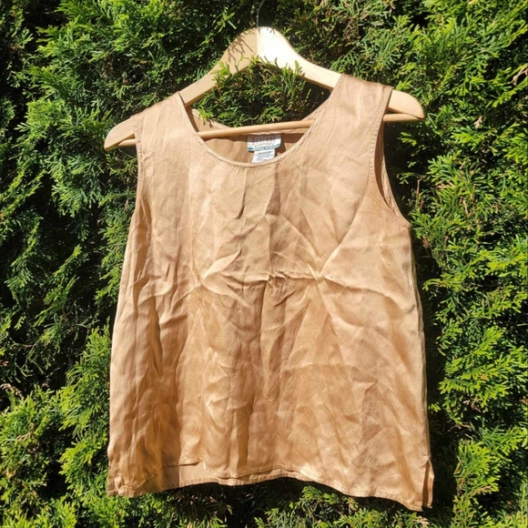 Vintage 90s Liquid Silk Tank by Braemar (S) - Picture 1 of 3